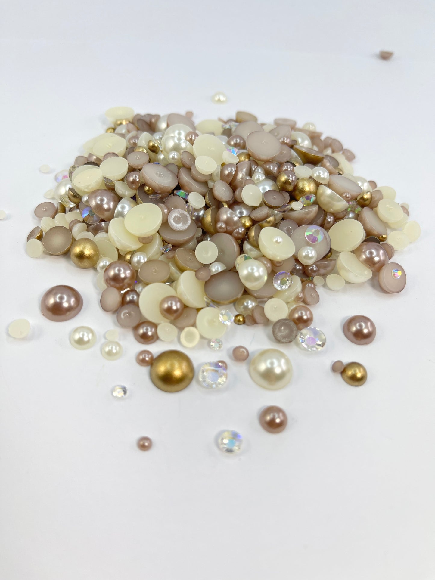 Cappuccino Flat Back Pearl/ Rhinestone Mix 50g