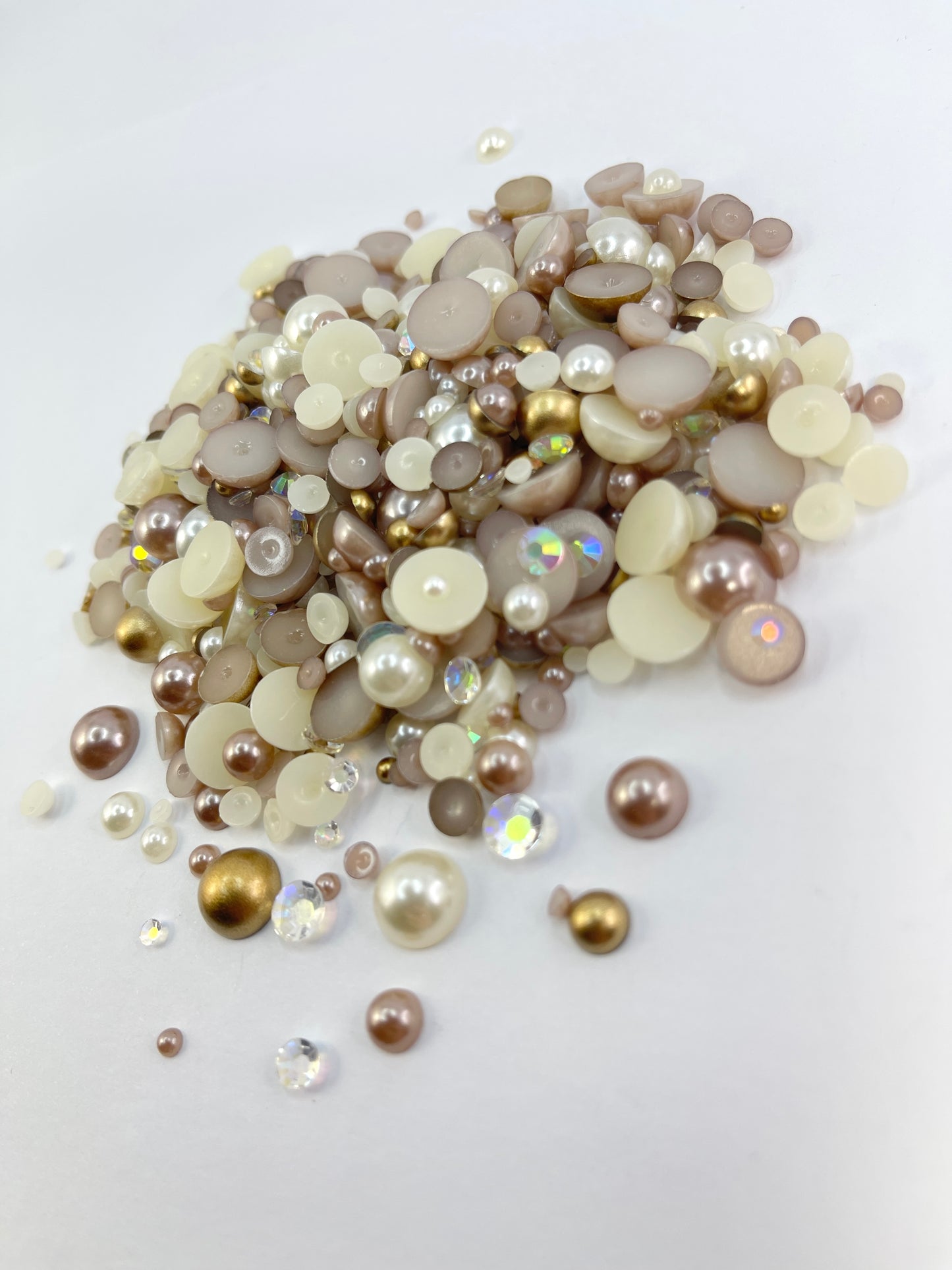 Cappuccino Flat Back Pearl/ Rhinestone Mix 50g