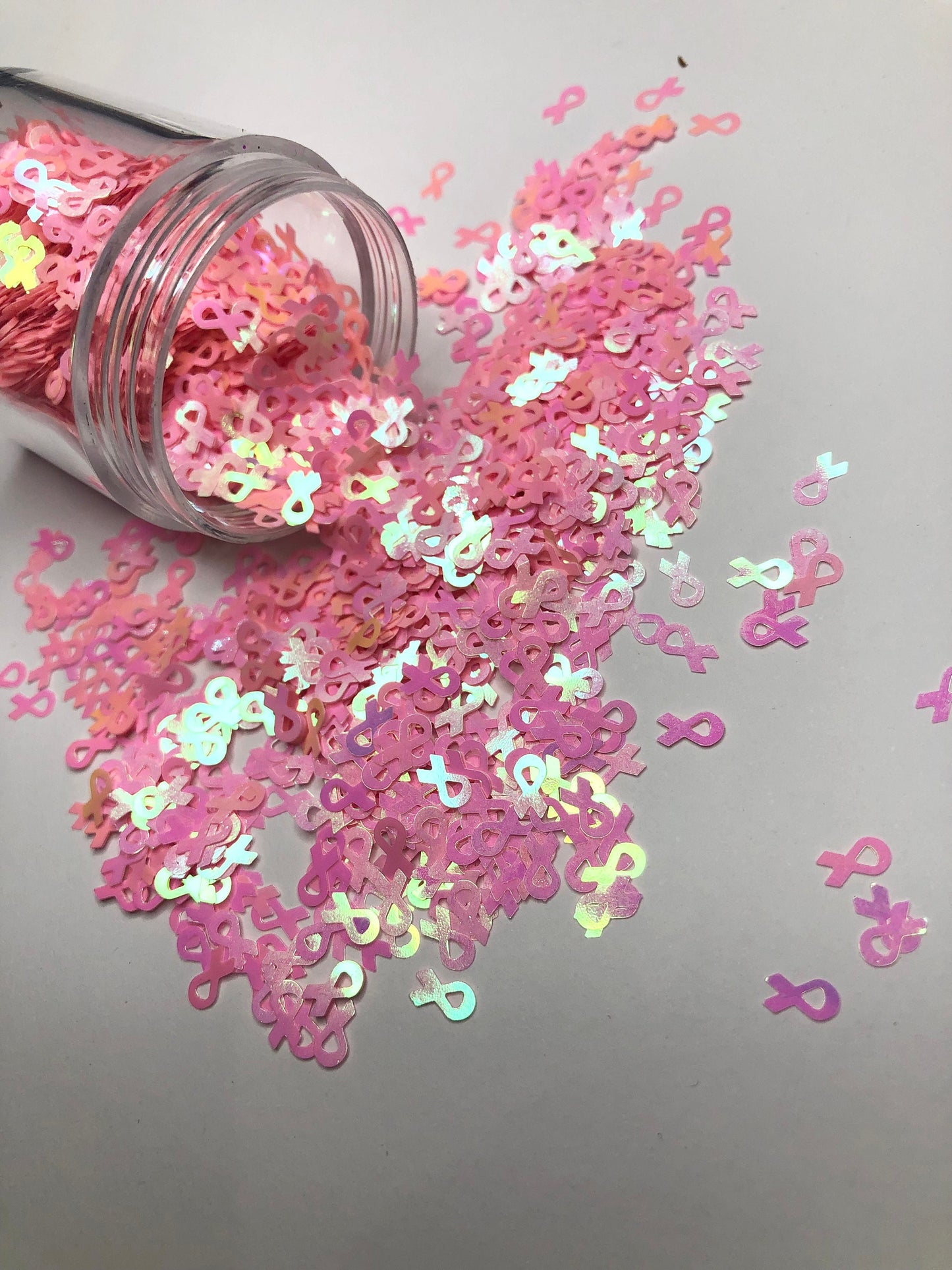 Pink Ribbons Holographic Shaped Glitter