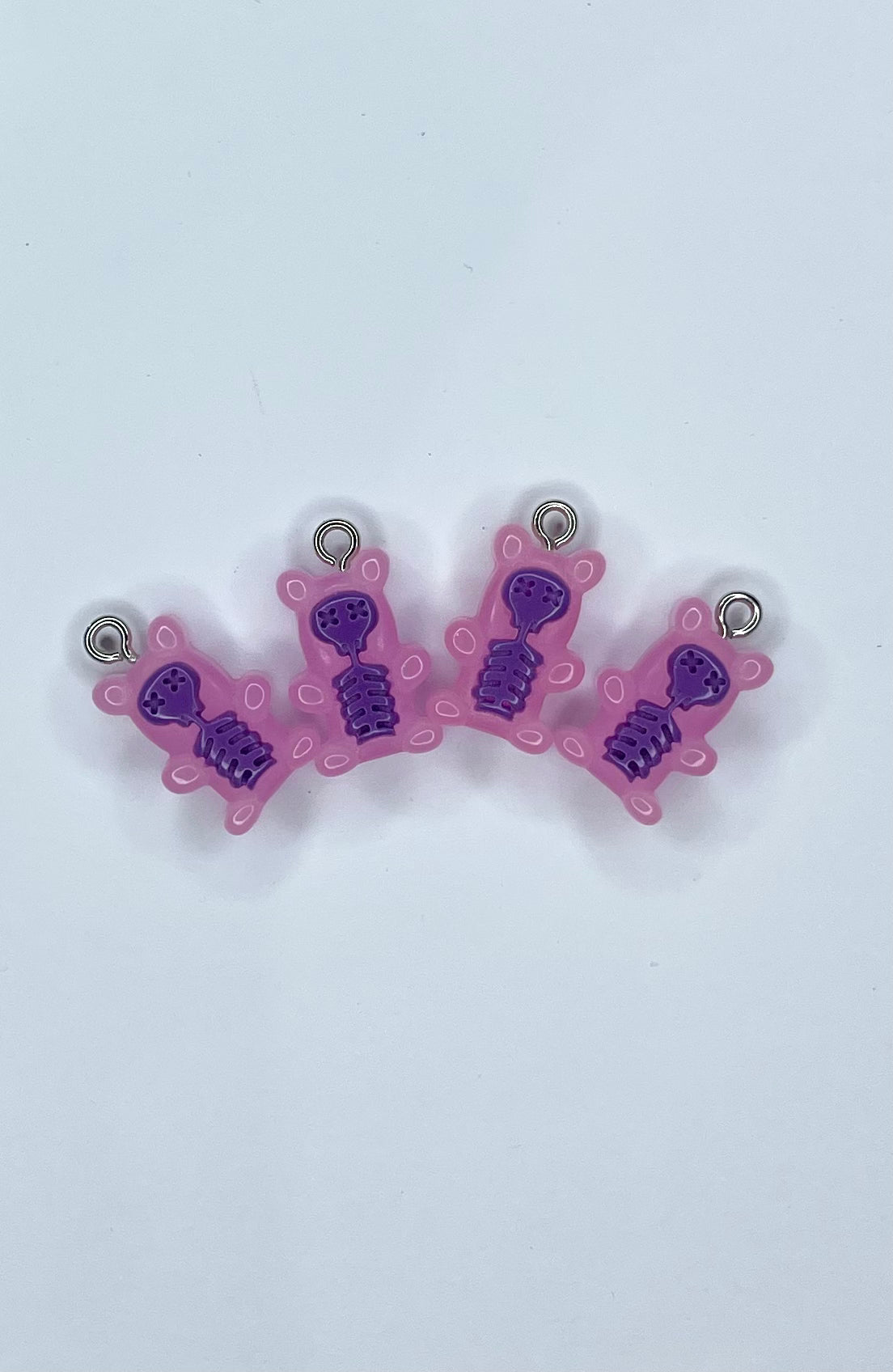 Skeleton Gummy Bear Charms- Pink