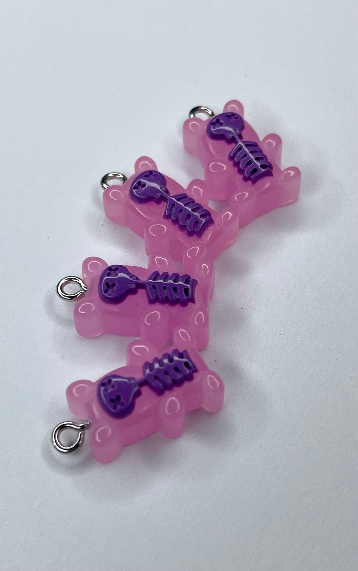 Skeleton Gummy Bear Charms- Pink