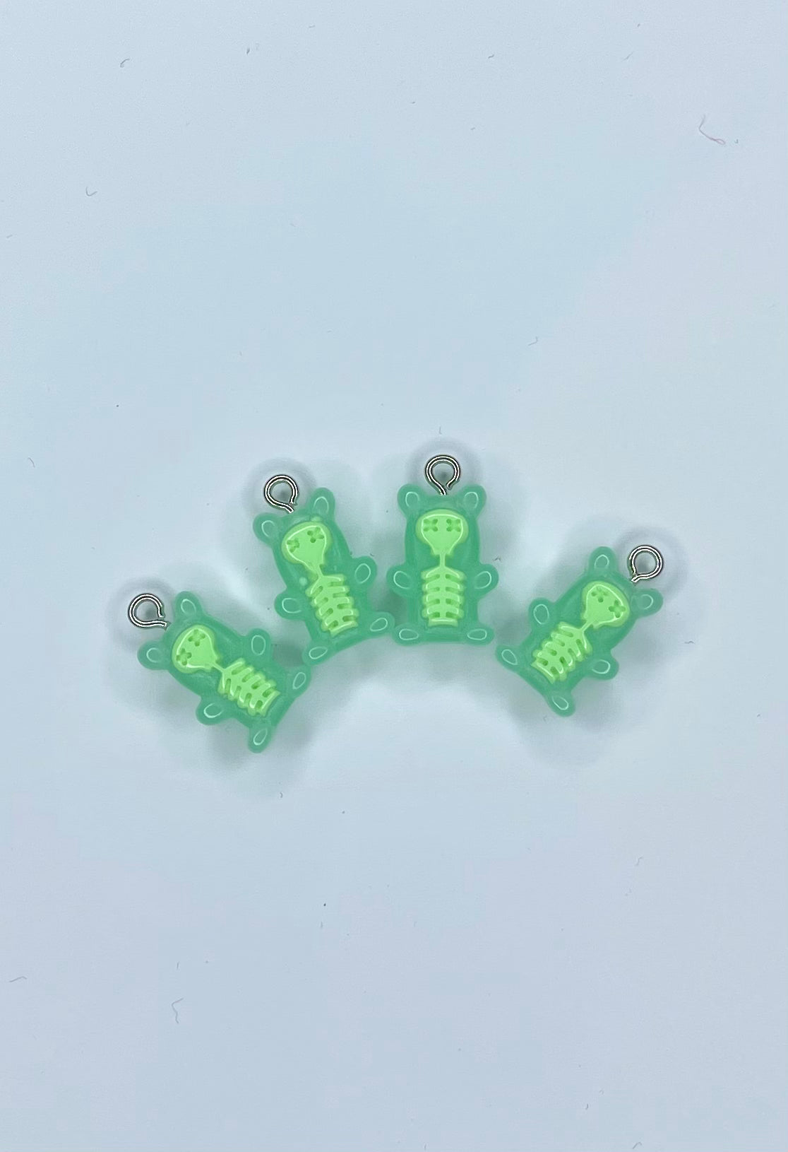 Skeleton Gummy Bear Charms- Green